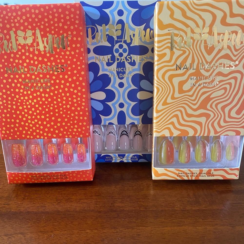 Nail Dashes, 3 sets. Brand new in boxes.